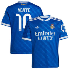 Kylian Mbappé Real Madrid Youth 2025/26 Third Replica Player Jersey Blue - Adidas sale