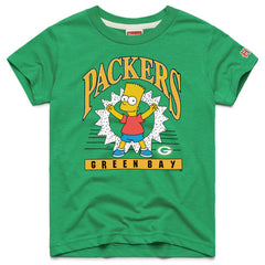Green Bay Packers Homage x The Simpsons Youth Tri-Blend T-Shirt Kelly Green