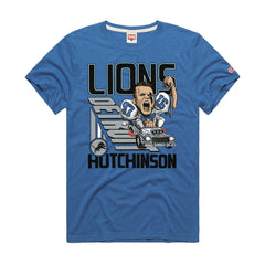 Aidan Hutchinson Detroit Lions Homage Unisex Caricature Player Graphic Tri-Blend T-Shirt Blue