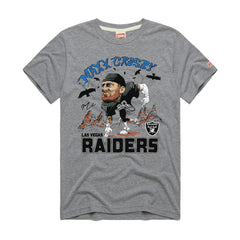 Maxx Crosby Las Vegas Raiders Homage Unisex Caricature Player Graphic Tri-Blend T-Shirt Silver