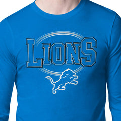Detroit Lions Starter Team Track Graphic Long Sleeve T-Shirt Blue