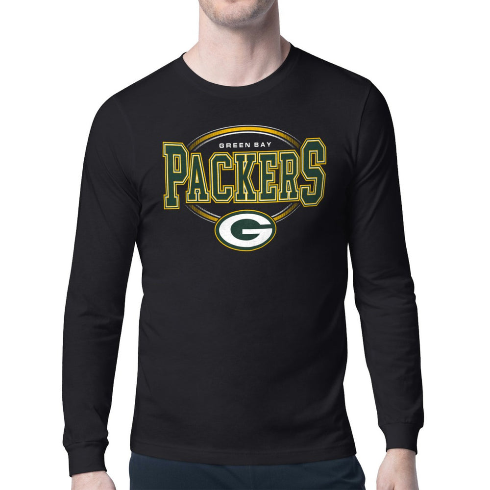 Green Bay Packers Starter Team Track Graphic Long Sleeve T-Shirt Black