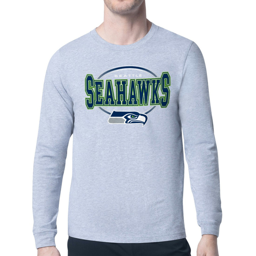 Seattle Seahawks Starter Team Track Graphic Long Sleeve T-Shirt Heather Gray