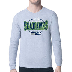 Seattle Seahawks Starter Team Track Graphic Long Sleeve T-Shirt Heather Gray