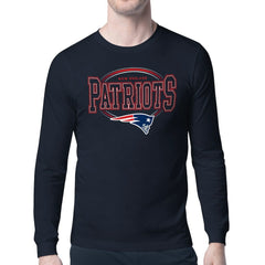 New England Patriots Starter Team Track Graphic Long Sleeve T-Shirt Navy