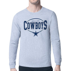Dallas Cowboys Starter Team Track Graphic Long Sleeve T-Shirt Heather Gray