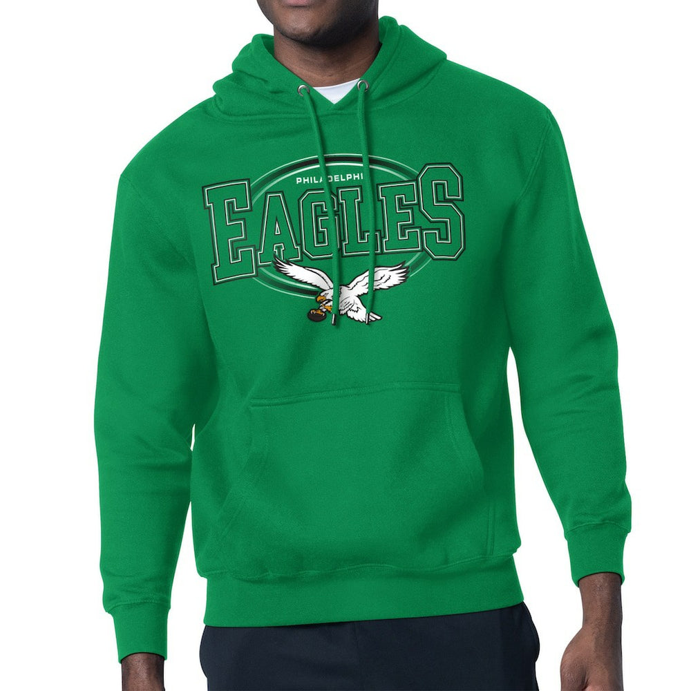 Philadelphia Eagles Starter Team Track Graphic Pullover Hoodie Kelly Green
