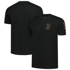 Boston Red Sox New Era Bronze Logo with Cross Bats Established T-Shirt - Black - New Era Lifestyle