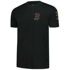 Boston Red Sox New Era Bronze Logo with Cross Bats Established T-Shirt - Black - New Era Lifestyle