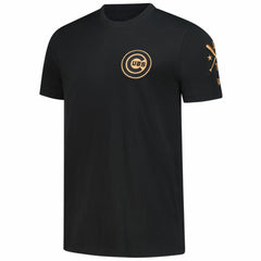 Chicago Cubs New Era Bronze Logo with Cross Bats Established T-Shirt - Black - New Era on Sale