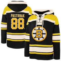 David Pastrnak Boston Bruins '47 Player Name & Number Lacer Hoodie - Black - NHL 203347778