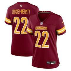 Nike Jacory Croskey-Merritt Washington Commanders Women's Team Game Jersey Burgundy