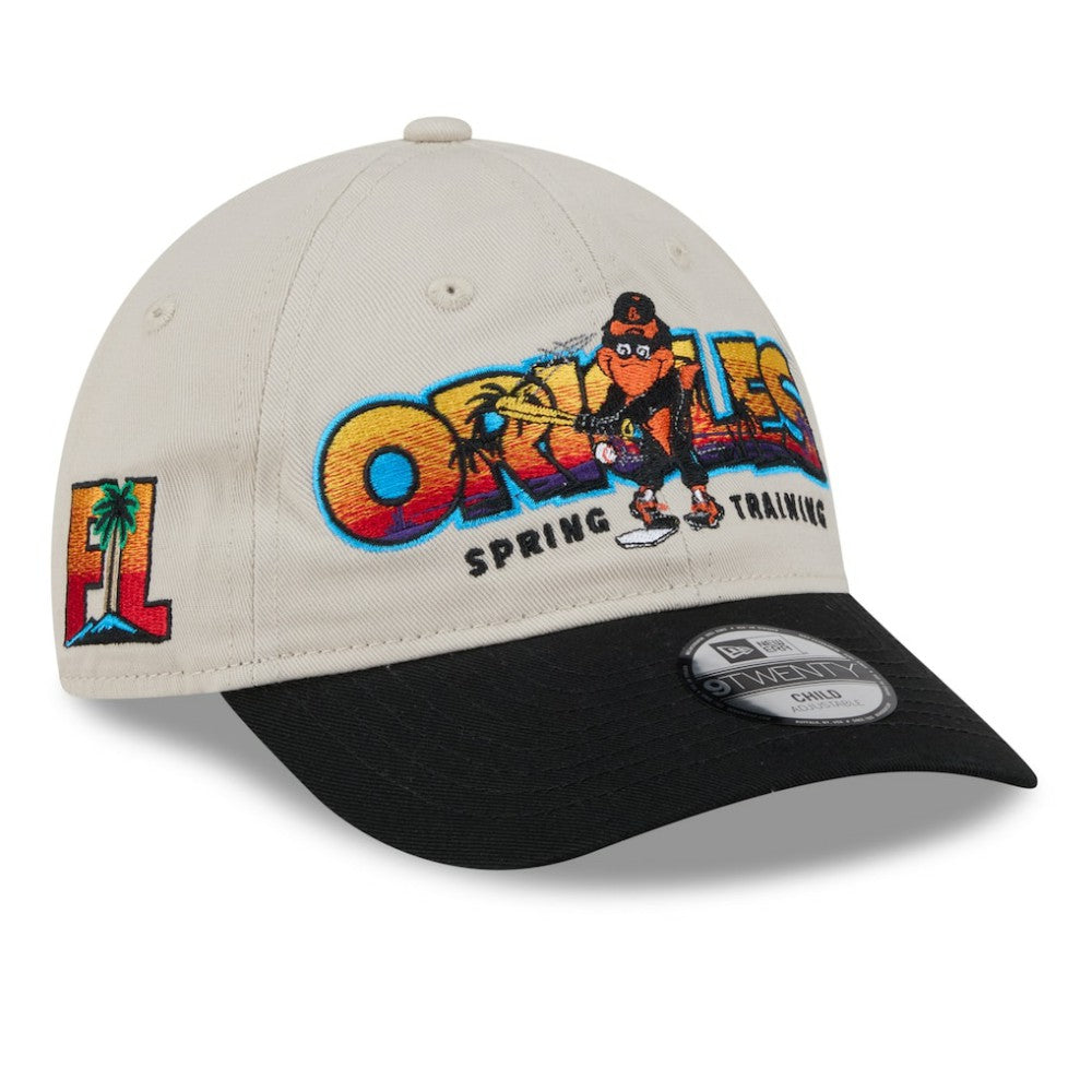Baltimore Orioles New Era Youth 2026 Spring Training Fan Pack Batter 9TWENTY Adjustable Hat - Stone/Black - New Era Online