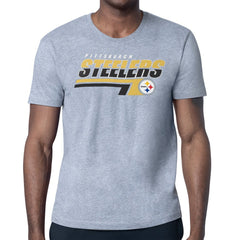 Pittsburgh Steelers Starter Logo Push Graphic T-Shirt Heather Gray