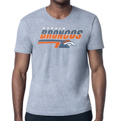 Denver Broncos Starter Logo Push Graphic T-Shirt Heather Gray