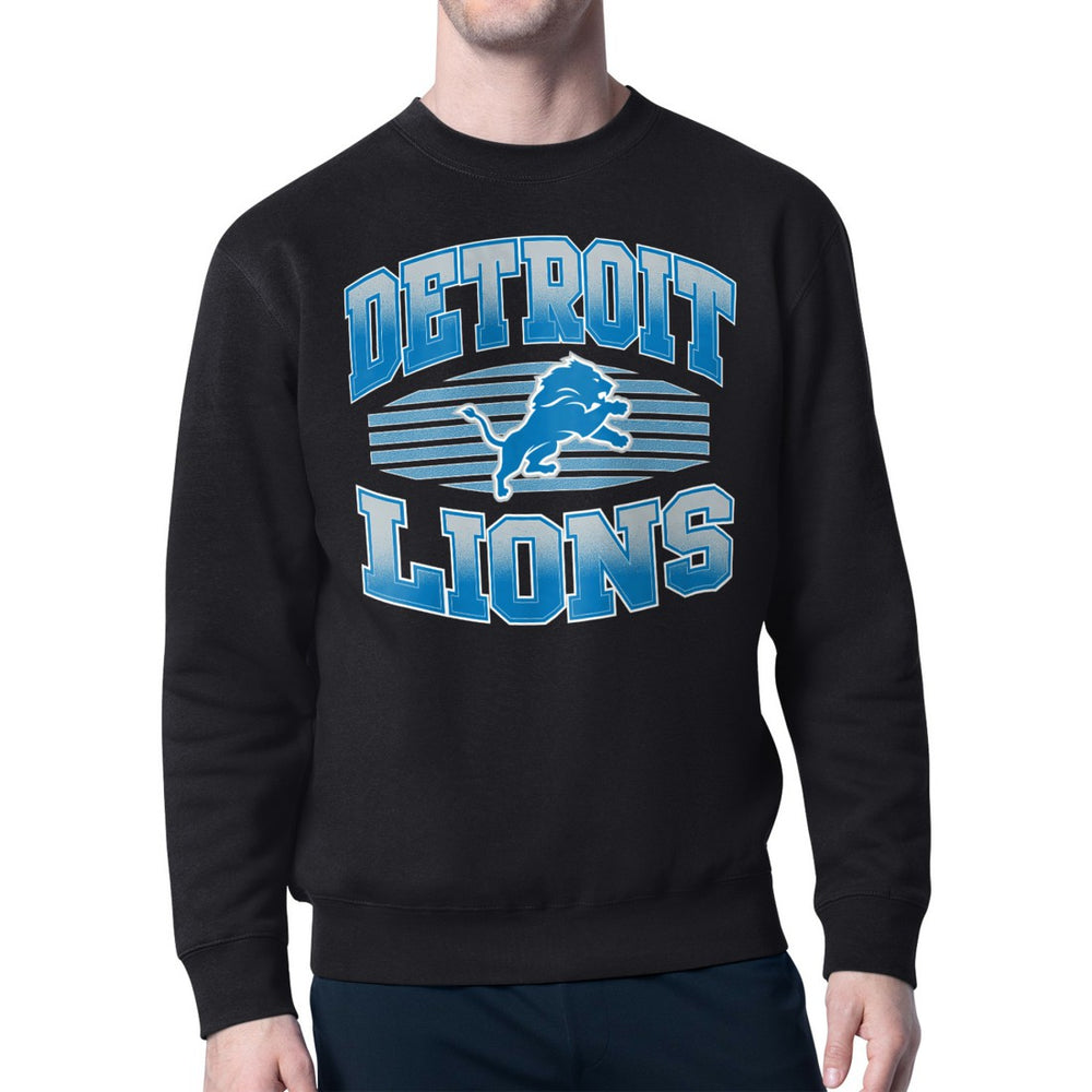 Detroit Lions Starter Team Grit Graphic Fleece Pullover Sweatshirt Black