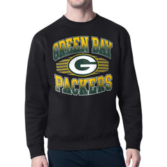 Green Bay Packers Starter Team Grit Graphic Fleece Pullover Sweatshirt Black