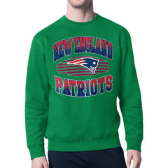 New England Patriots Starter Team Grit Graphic Fleece Pullover Sweatshirt Kelly Green