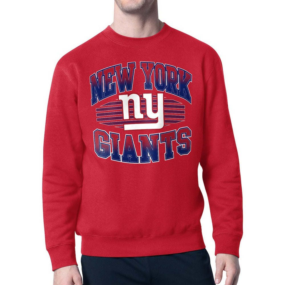 New York Giants Starter Team Grit Graphic Fleece Pullover Sweatshirt Red