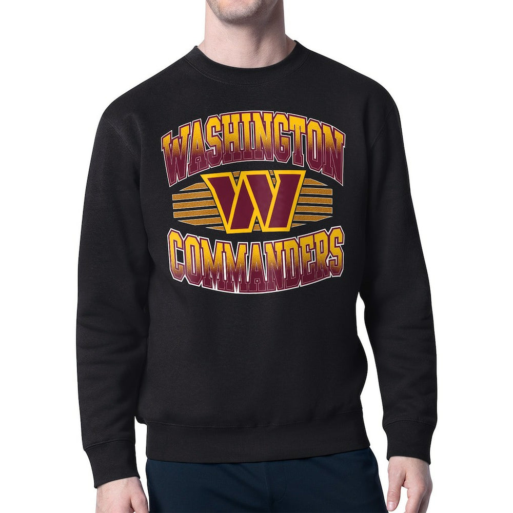 Washington Commanders Starter Team Grit Graphic Fleece Pullover Sweatshirt Black