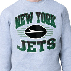 New York Jets Starter Team Grit Graphic Fleece Pullover Sweatshirt Heather Gray