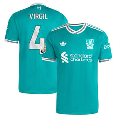 Virgil van Dijk Liverpool 2025/26 Third Player Jersey Green - Adidas outlet