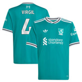 Virgil van Dijk Liverpool Youth 2025/26 Third Replica Player Jersey Green - Adidas