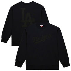 Los Angeles Dodgers Mitchell & Ness Phantom Fleece Crewneck Sweatshirt - Black - Mitchell & Ness Lifestyle