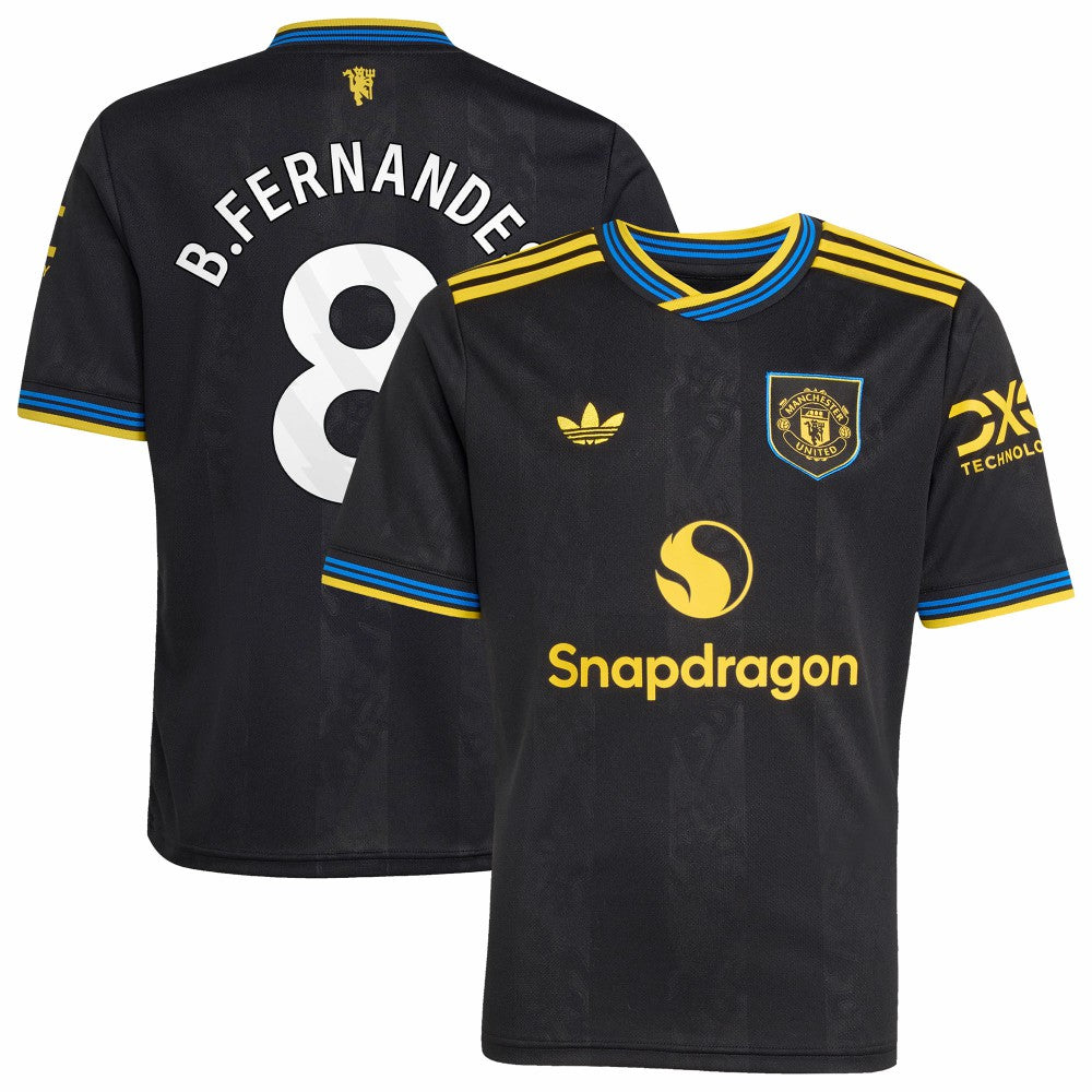 Bruno Fernandes Manchester United Youth 2025/26 Third Replica Player Jersey Black - Adidas sale