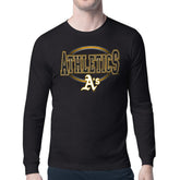 Athletics Starter Team Track Graphic Long Sleeve T-Shirt - Black - MLB Lifestyle