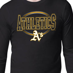 Athletics Starter Team Track Graphic Long Sleeve T-Shirt - Black - MLB Lifestyle