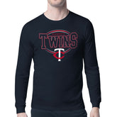 Minnesota Twins Starter Team Track Graphic Long Sleeve T-Shirt - Navy - MLB Lifestyle