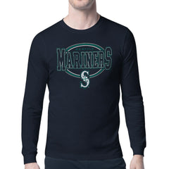 Seattle Mariners Starter Team Track Graphic Long Sleeve T-Shirt - Navy - MLB Lifestyle