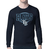 Tampa Bay Rays Starter Team Track Graphic Long Sleeve T-Shirt - Navy - MLB Discount