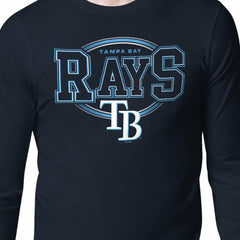 Tampa Bay Rays Starter Team Track Graphic Long Sleeve T-Shirt - Navy - MLB Discount