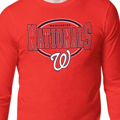 Washington Nationals Starter Team Track Graphic Long Sleeve T-Shirt - Red - MLB on Sale