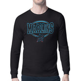Miami Marlins Starter Team Track Graphic Long Sleeve T-Shirt - Black - MLB Sale