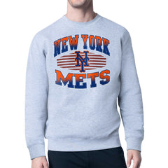New York Mets Starter Team Grit Graphic Fleece Pullover Sweatshirt - Heather Gray - MLB Sale