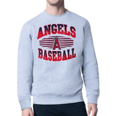 Los Angeles Angels Starter Team Grit Graphic Fleece Pullover Sweatshirt - Heather Gray - MLB Discount
