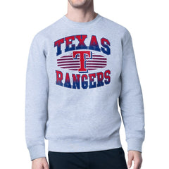 Texas Rangers Starter Team Grit Graphic Fleece Pullover Sweatshirt - Heather Gray - MLB Discount
