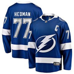 Victor Hedman Tampa Bay Lightning Fanatics Home Captain Patch Breakaway Jersey - Blue - NHL 203353905