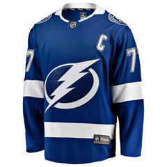 Victor Hedman Tampa Bay Lightning Fanatics Home Captain Patch Breakaway Jersey - Blue - NHL 203353905