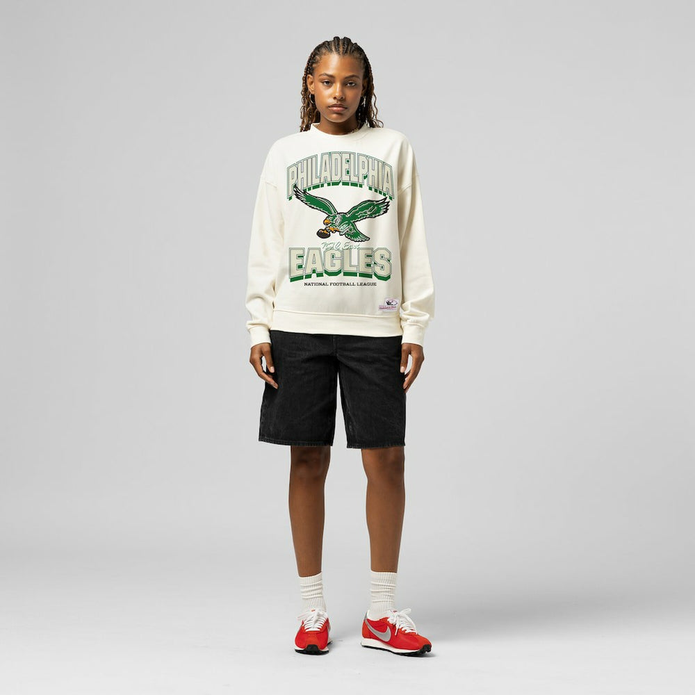 Mitchell & Ness Philadelphia Eagles Women's Tonal Arch Sweatshirt Cream