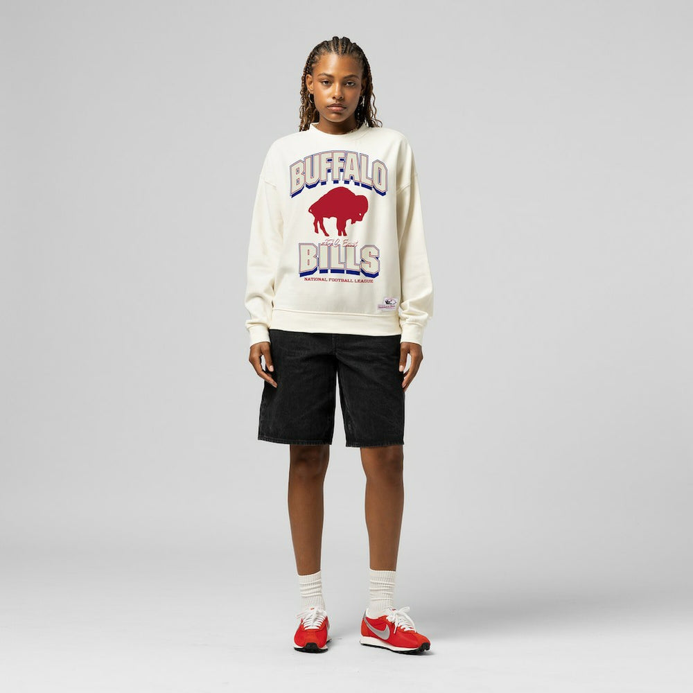 Mitchell & Ness Buffalo Bills Women's Tonal Arch Sweatshirt Cream