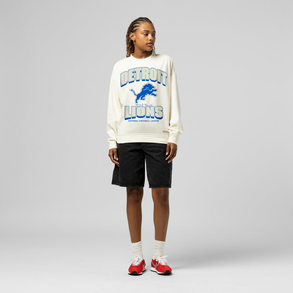 Mitchell & Ness Detroit Lions Women's Tonal Arch Sweatshirt Cream