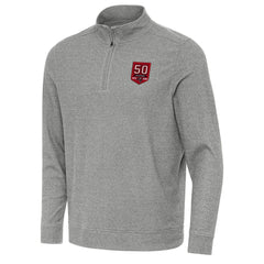 Tampa Bay Buccaneers Antigua 50th Season Subtle Quarter-Zip Sweatshirt Heather Black