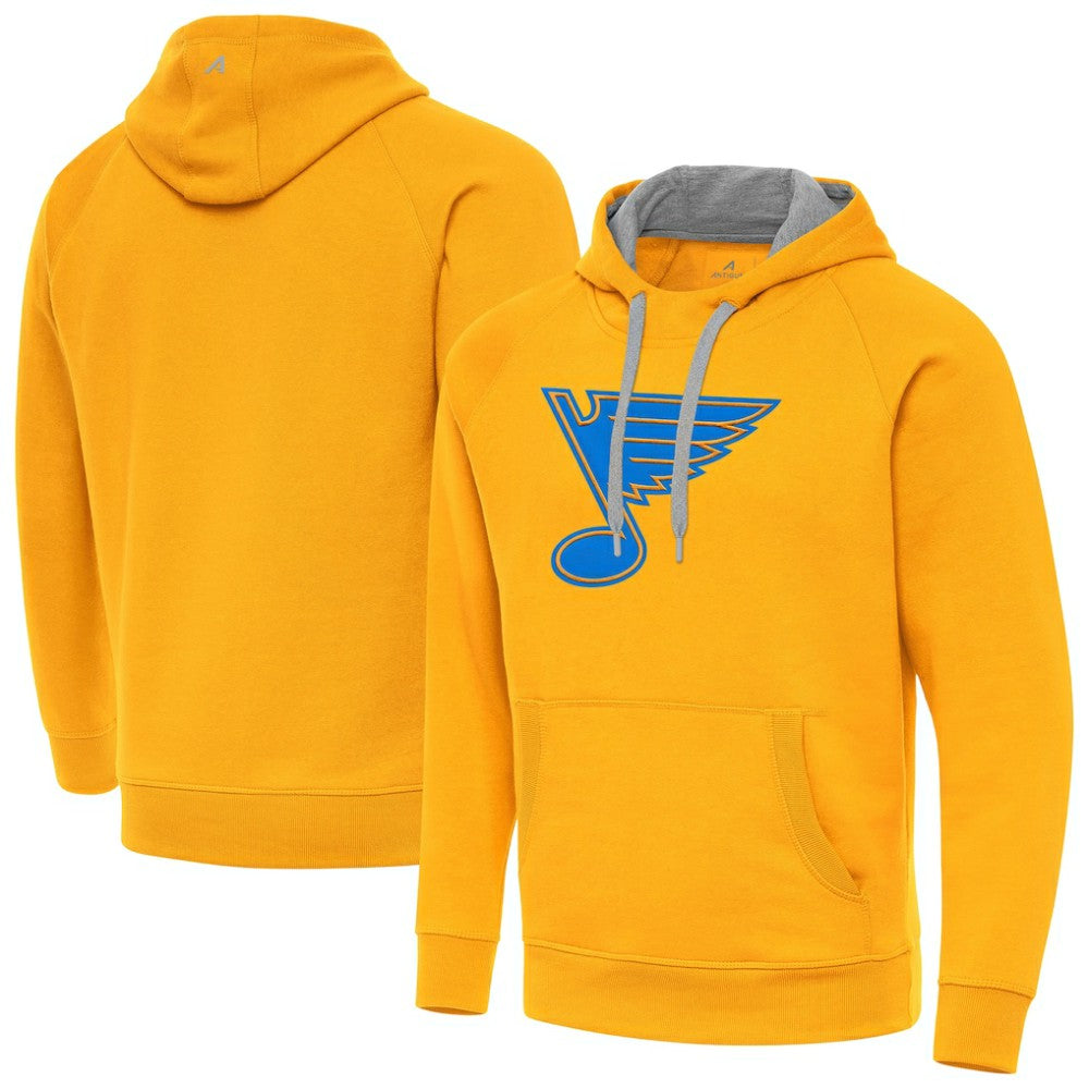 St. Louis Blues Antigua Victory Pullover Hoodie - Gold - NHL 203361769