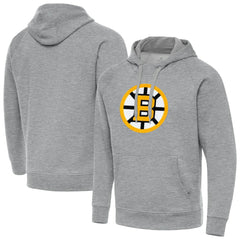 Boston Bruins Antigua Victory Pullover Hoodie - Heather Gray - NHL 203361776