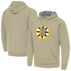 Boston Bruins Antigua Victory Pullover Hoodie - Khaki - NHL 203361777
