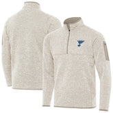 St. Louis Blues Antigua Fortune Quarter-Zip Pullover Jacket - Oatmeal - NHL 203361789
